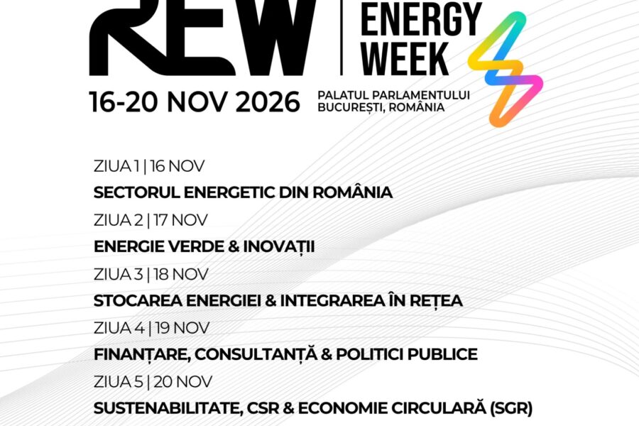 ROMANIAN ENERGY WEEK revine la Palatul Parlamentului, între 16 și 20 noiembrie 2026, cu cinci zile de dialog despre viitorul energetic al României